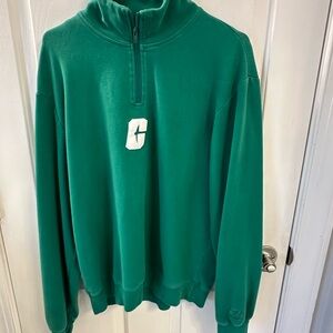 Vibrant Green Zip-Up Men's Sweater